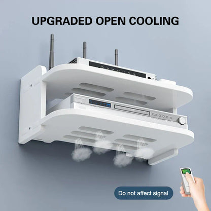 Wireless Router Storage Shelf with Hidden Cable Management