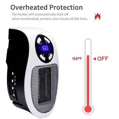 Compact 350W Electric Space Heater with Remote Control