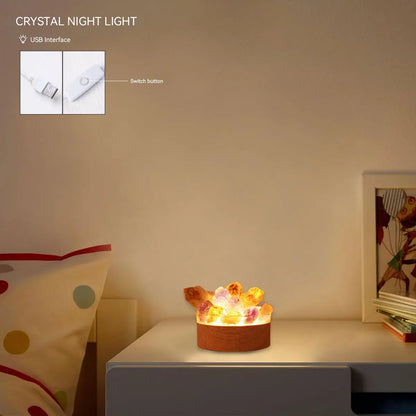 Natural Stone Crystal Table Lamp