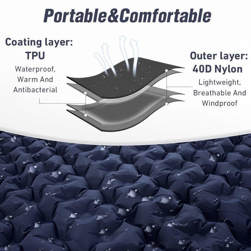 Comfy Outdoor Inflatable Camping Air Bed with Pillow