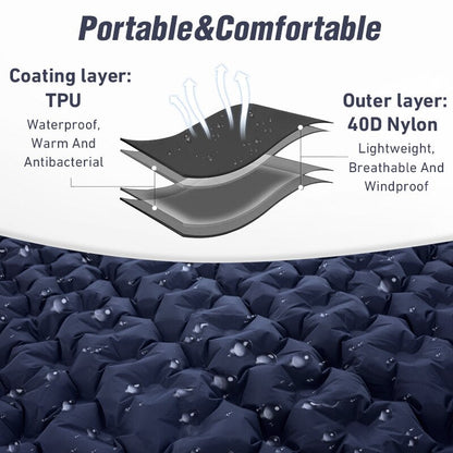 Comfy Outdoor Inflatable Camping Air Bed with Pillow