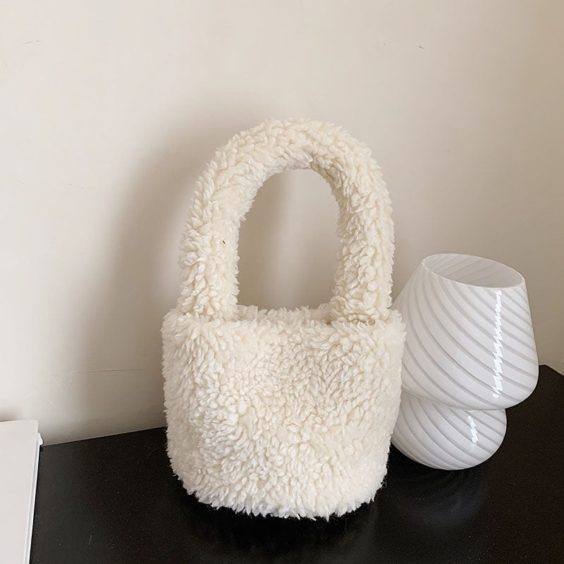 Soft Miniature Plush Bucket Handbag