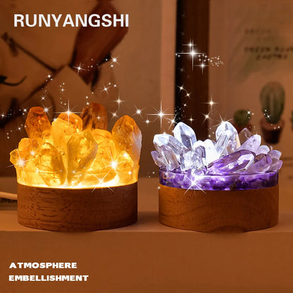 Natural Stone Crystal Table Lamp