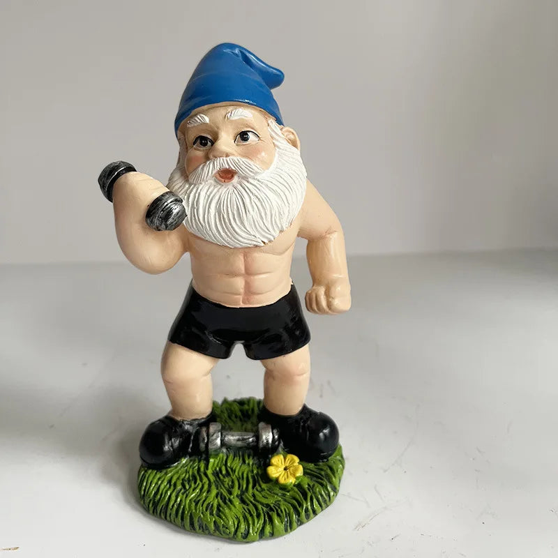 Comical Gnome Resin Statue for Home Garden Decor - Fesara