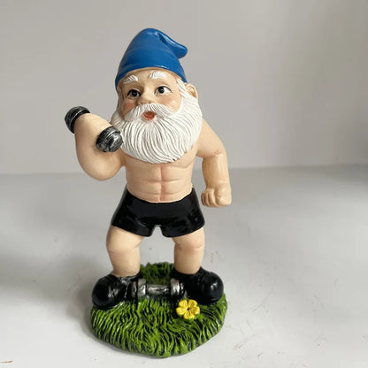 Comical Gnome Resin Statue for Home Garden Decor - Fesara