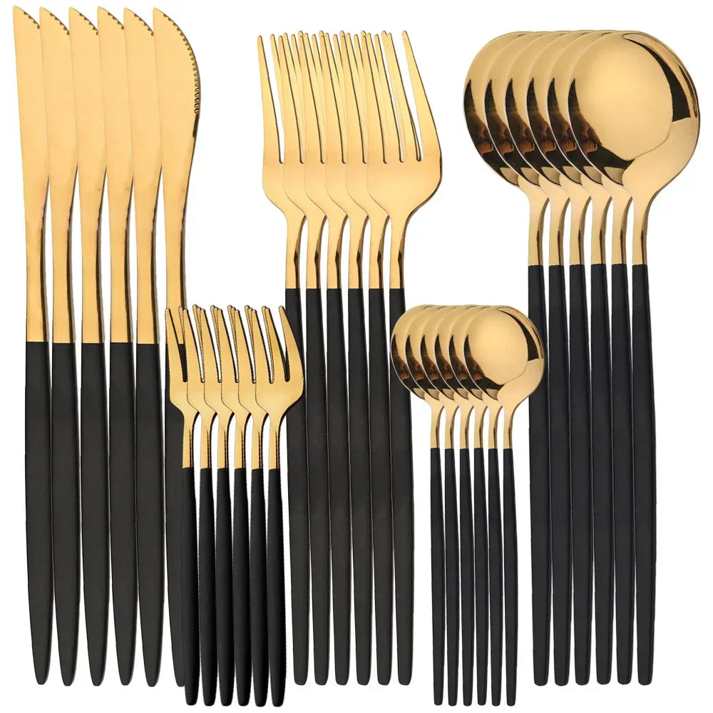 Elegant Premium 24K Gold Flatware Set