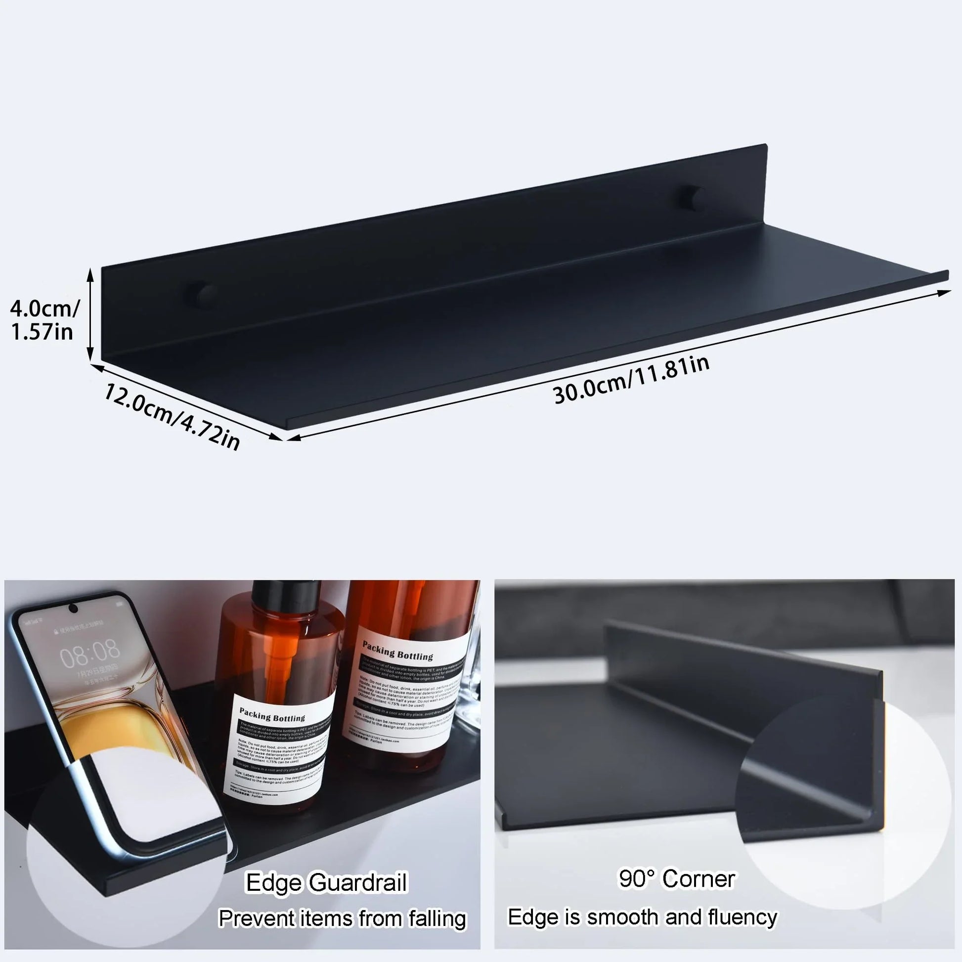 Modern Metal Floating Shelf Storage - Fesara