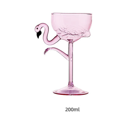 Colorful Flamingo Clear Drinkware Party Glasses - Fesara
