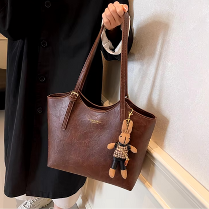 Stylish Women's Tote Bag with Charm - Chic and Roomy