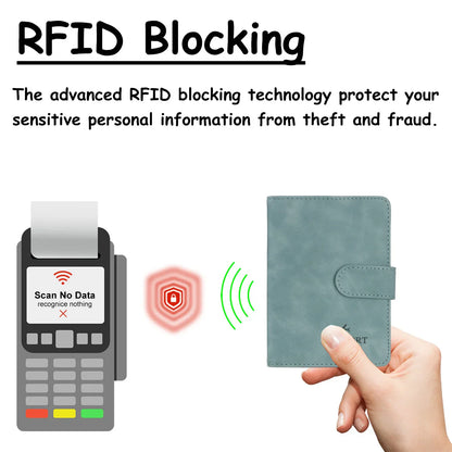 Genuine Leather Passport Wallet with RFID Blocker