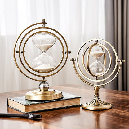 Elegant Metal Hourglass Desk Decoration