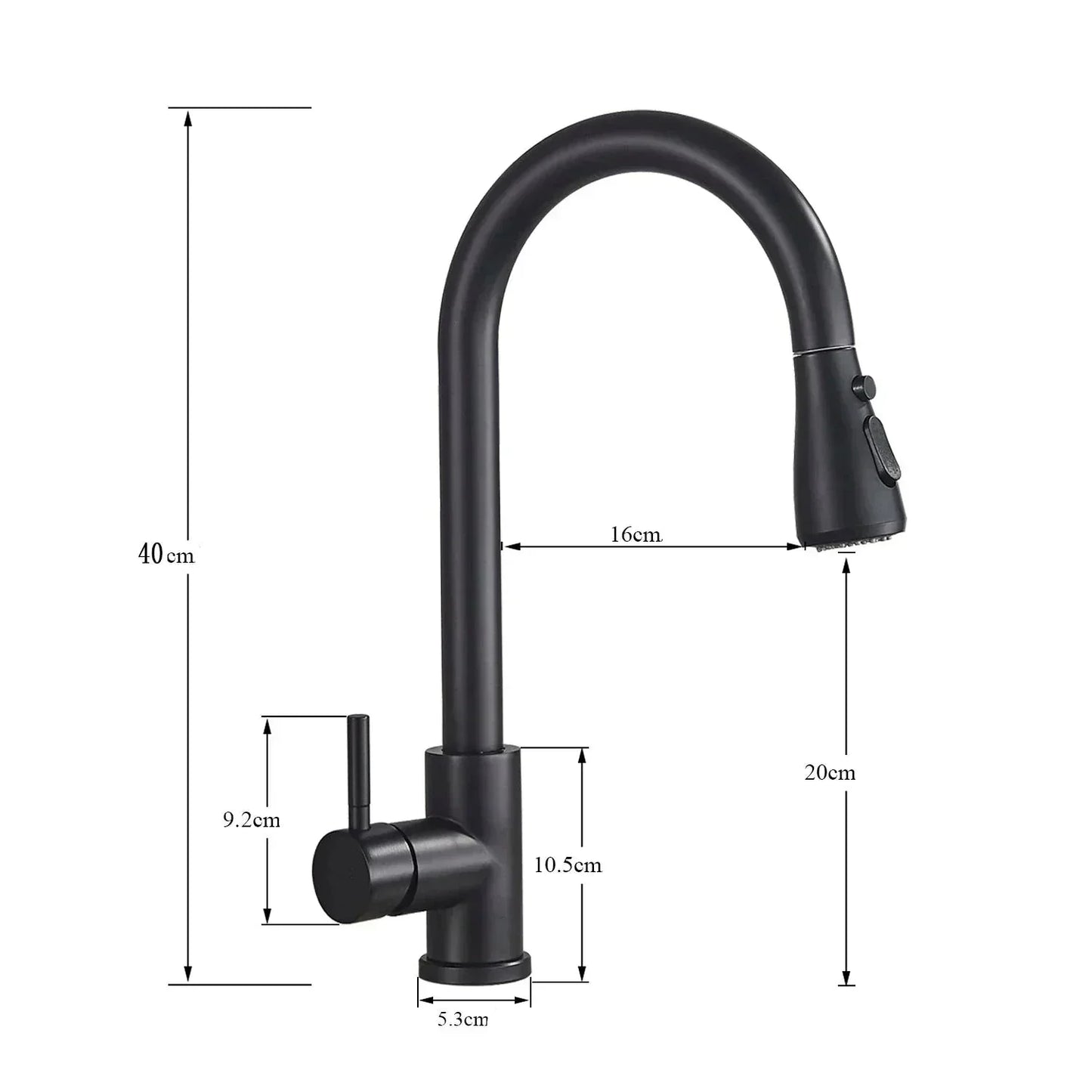 Modern Black Kitchen Faucet