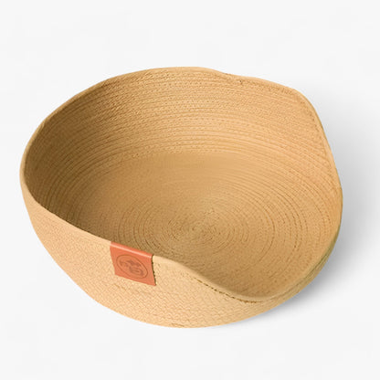 Natural Bamboo Pet Bed with Plush Cushion
