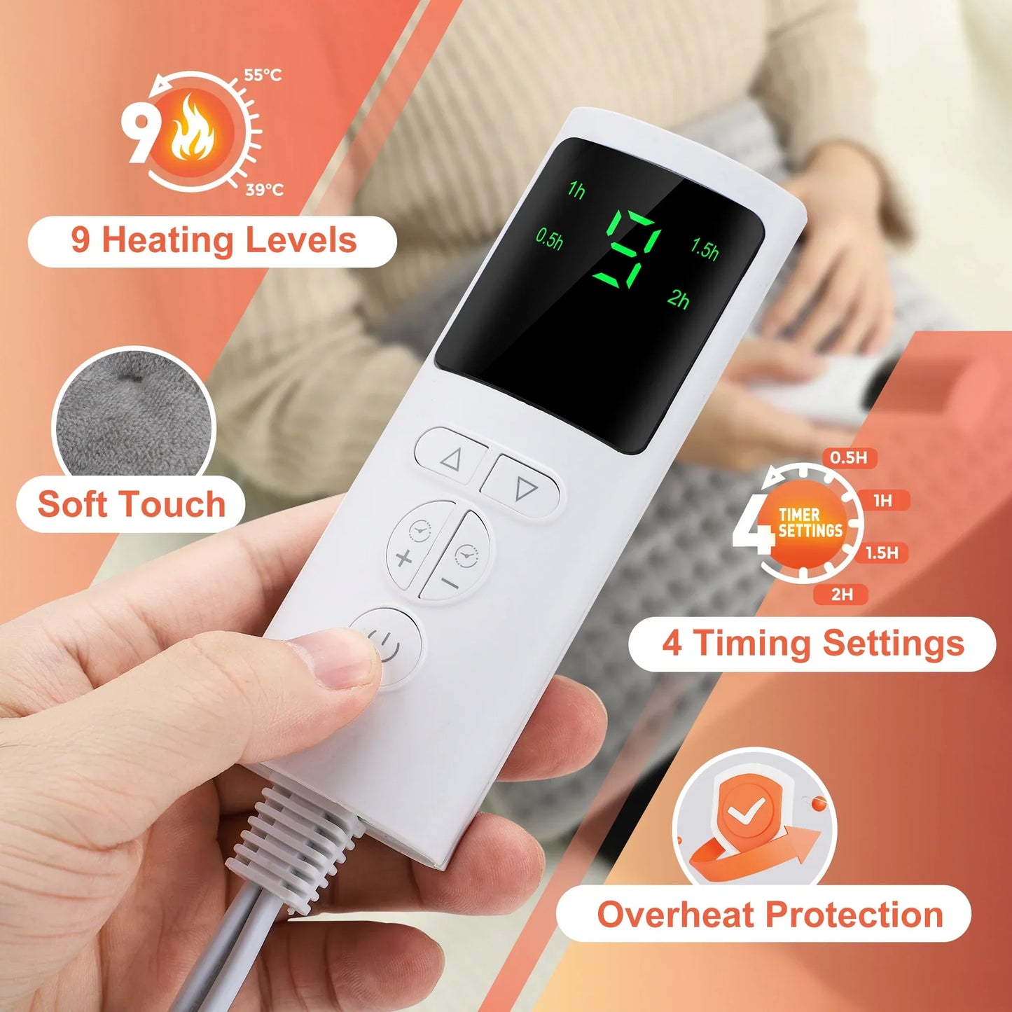 Electric Heat Wrap for Back and Waist Pain Relief