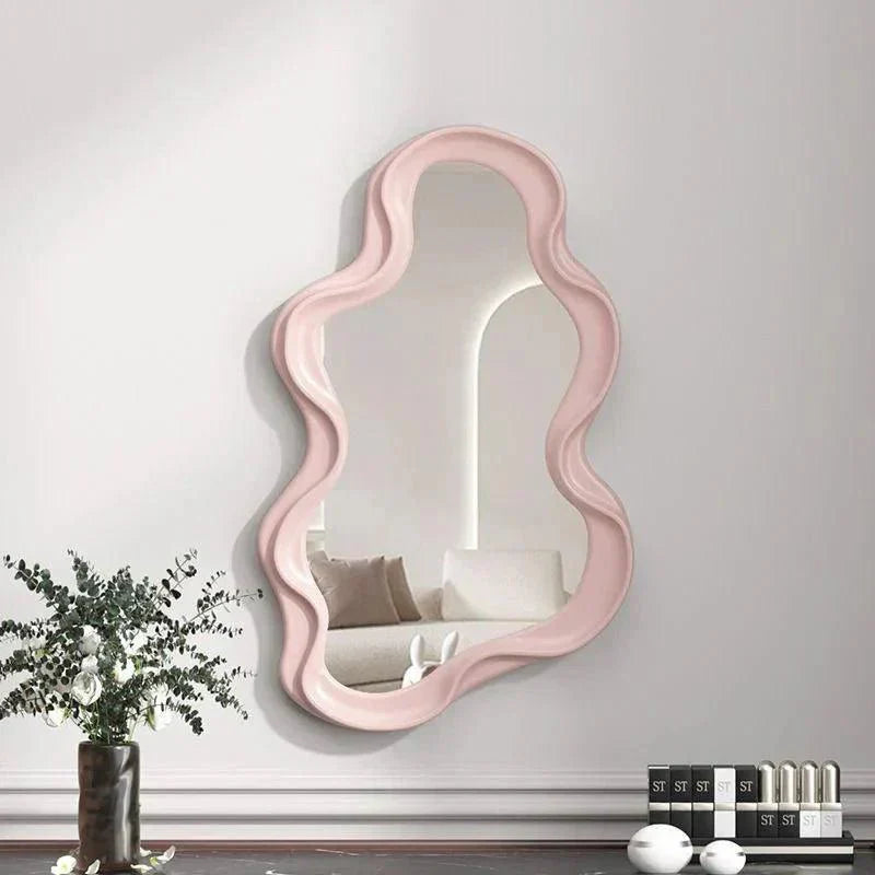 Round White Cloud Wall Mirror