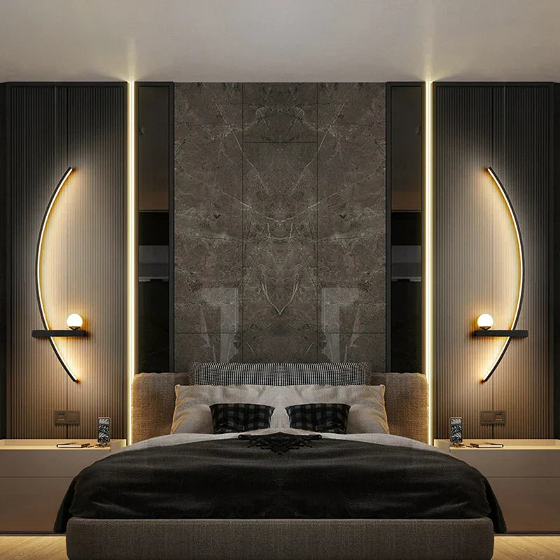 Modern Black Gold Wall Light Fixture