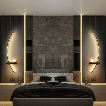 Modern Black Gold Wall Light Fixture