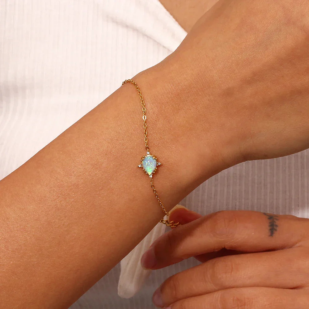 Delicate Sparkle Opal Jewelry Set