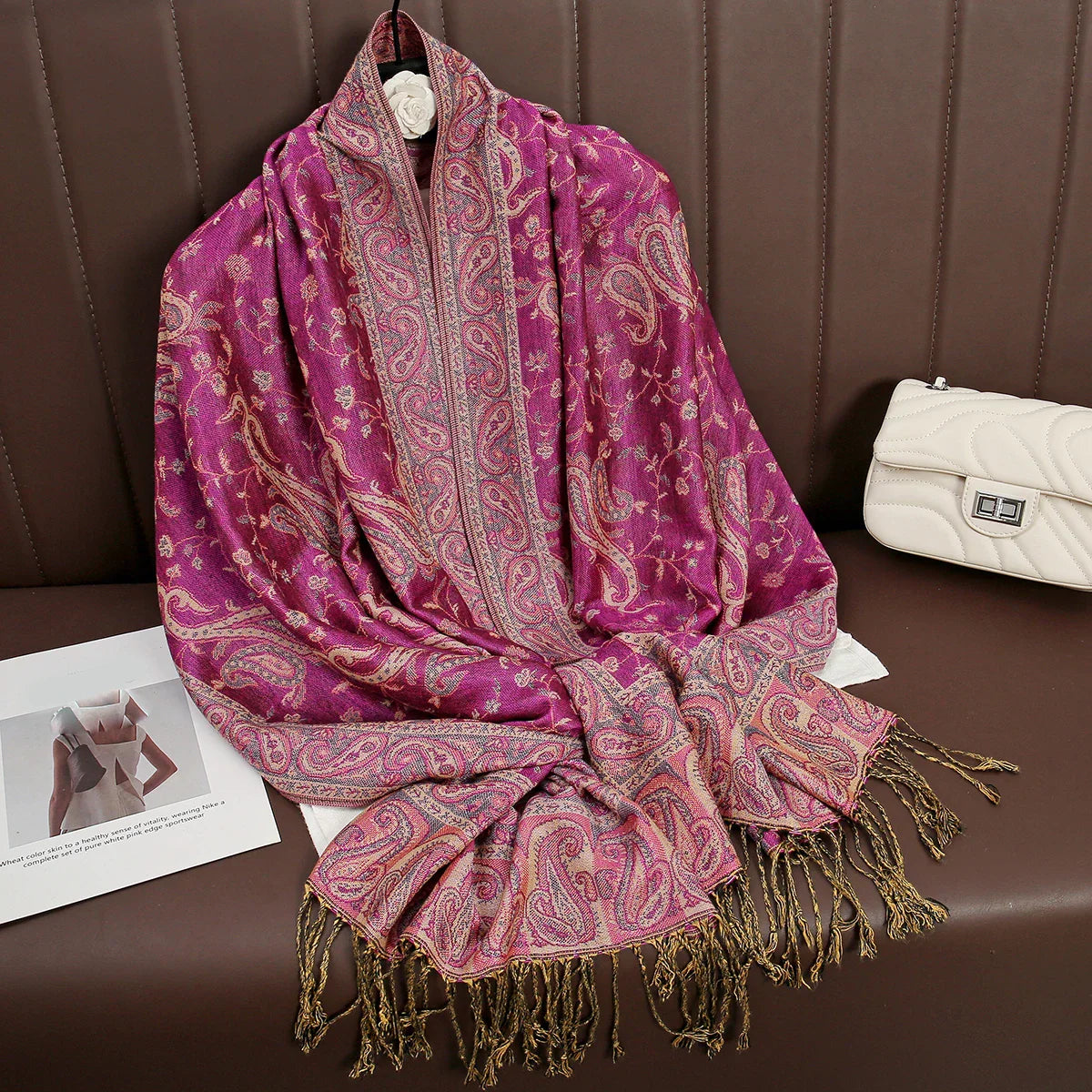 Soft Women's Cashmere Scarf Luxury Warm Print