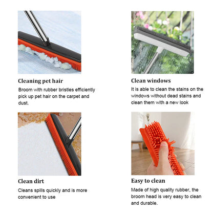 Soft Pet Hair Broom for Carpet & Hard Floors