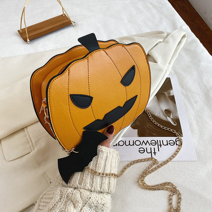 Small Orange Halloween Crossbody Bag - Fesara