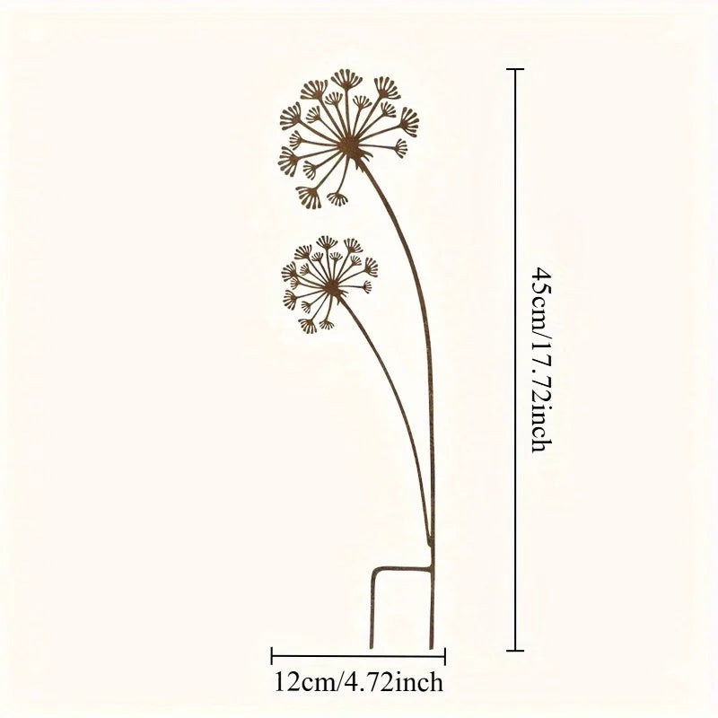 Colorful Metal Flower Garden Stake Decor