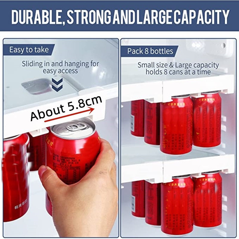 Fesara Adjustable Fridge Drink Shelf Organizer