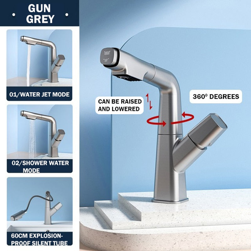 Modern 360 Degree Pull Out Kitchen Faucet - Fesara