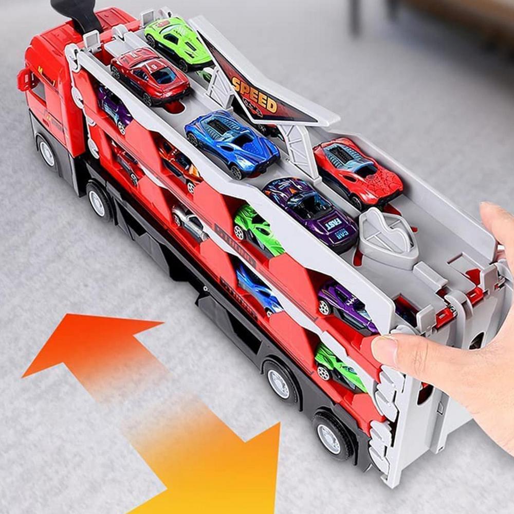 Ultimate Racing Trailer with Cars and Stunt Track