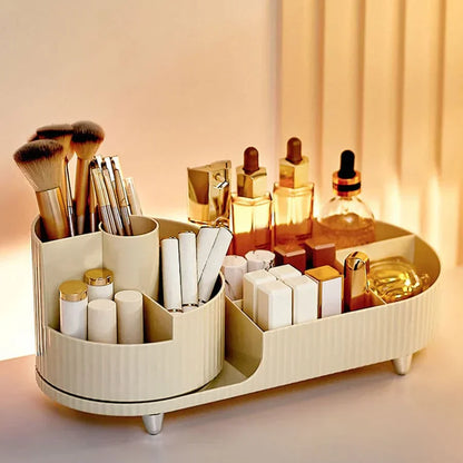 Premium Cosmetic Storage with Compact Rotating Base