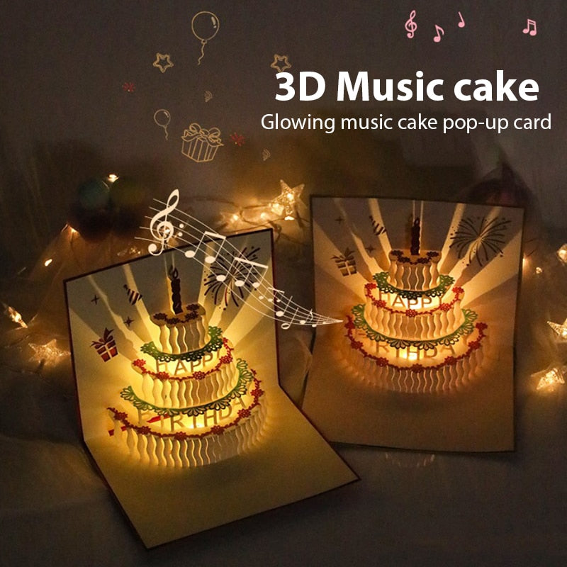 Colorful 3D Musical Birthday Greeting Cards