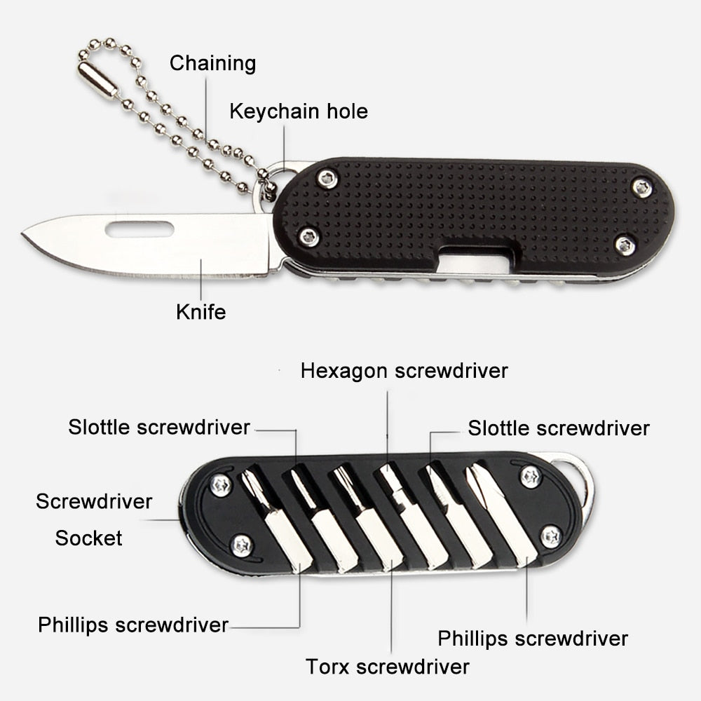Compact Multitool Pocket Screwdriver Keychain