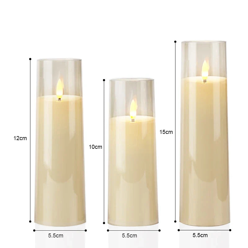 Warm Ambient LED Flicker Candle Set