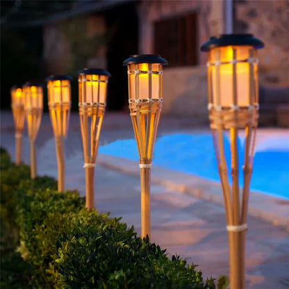 Outdoor Solar Powered Garden Torch Lights Set - Fesara