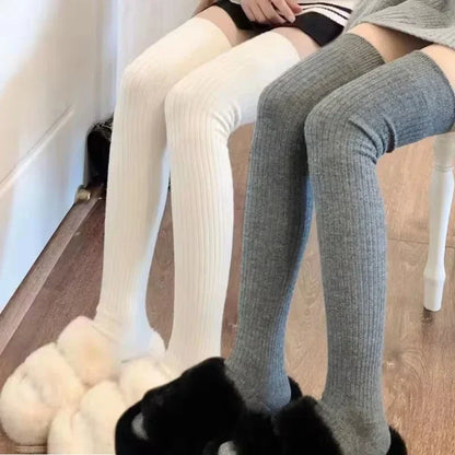 Cozy Women's Knee High Socks Warm Winter Solid Colors