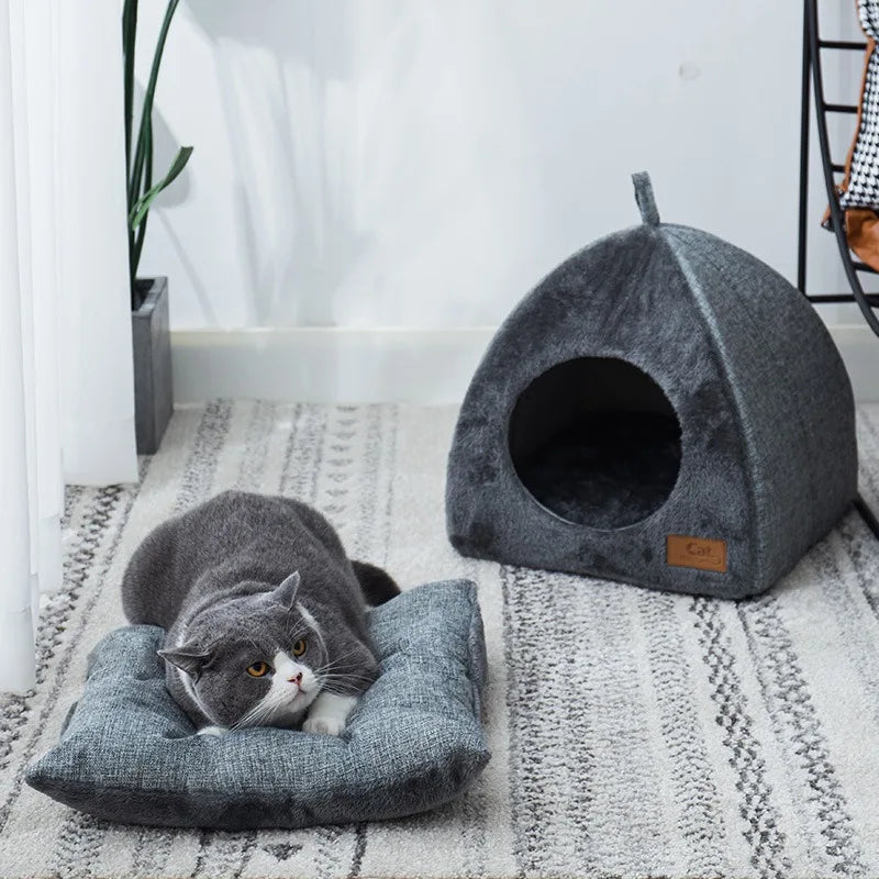 Plush Velvet Cat Bed Indoor for Maximum Comfort - Fesara