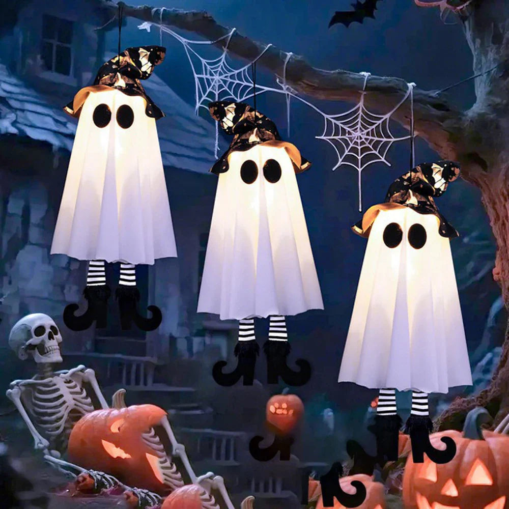 Hanging Ghost LED Lights Halloween Decor - Fesara