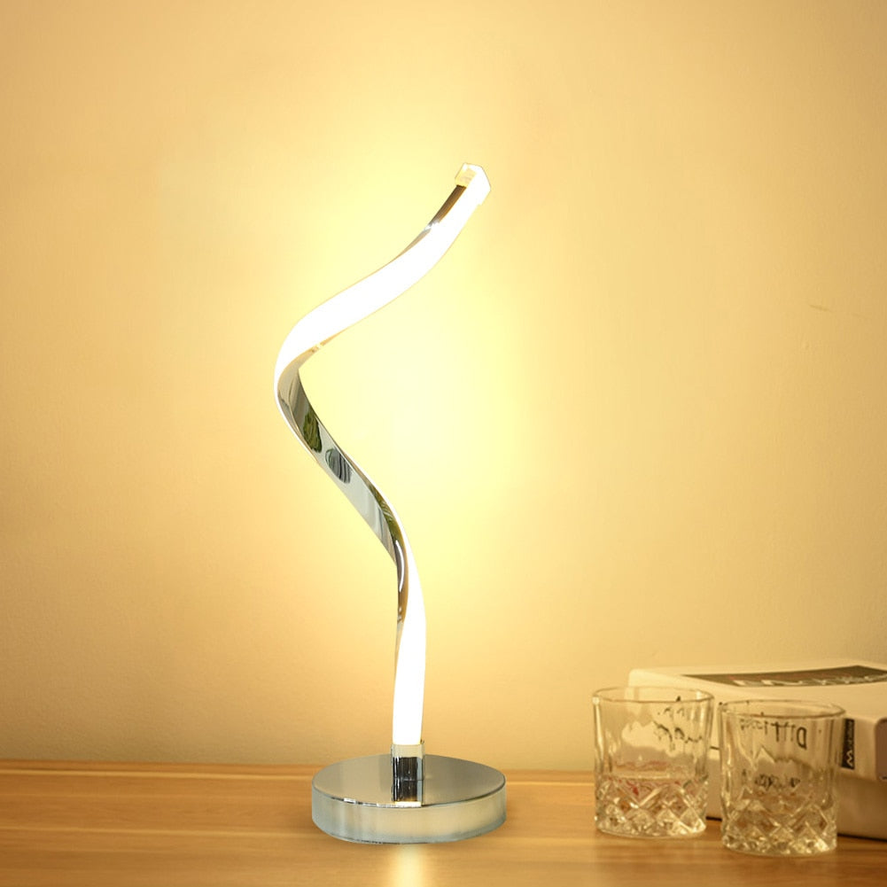 Stylish Spiral LED Table Lamp for Home Office