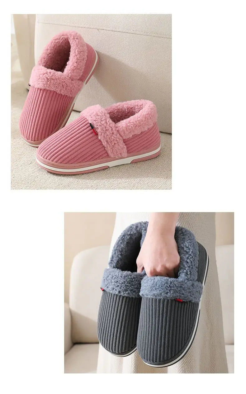 Cozy Couple's Fuzzy Slippers with Arch Support