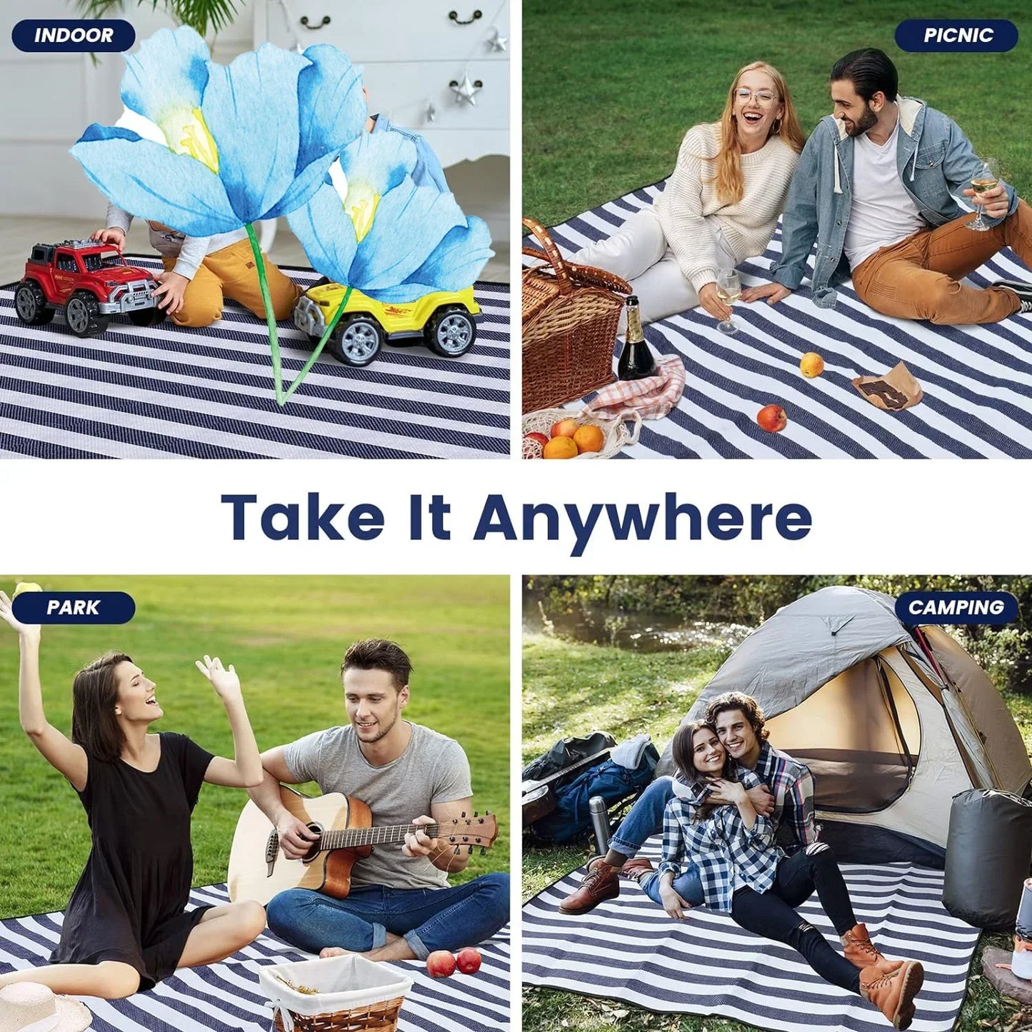 Large Water Resistant Outdoor Picnic Blanket