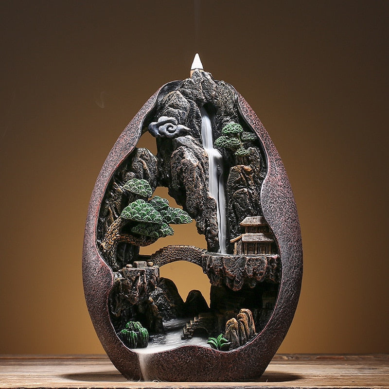 Calming Waterfall Incense Holder for Home Relaxation