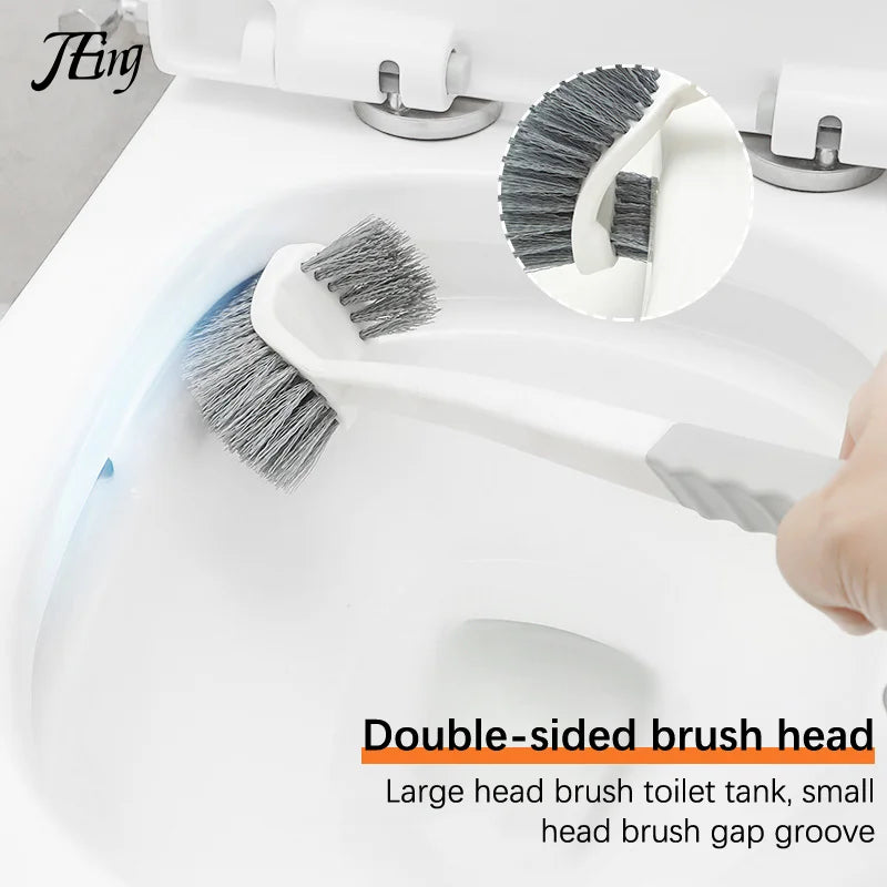 Extended Reach Double Sided Toilet Brush with Holder