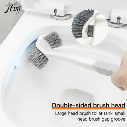 Extended Reach Double Sided Toilet Brush with Holder