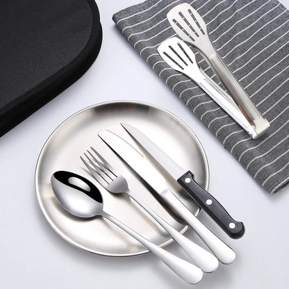 Portable Camping Utensil Set Stainless Steel Outdoor Kit