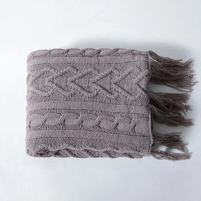 Plush Heart Blanket with Soft Fringe