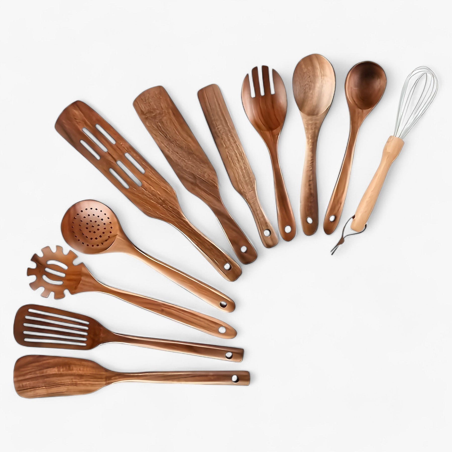 Natural Wood 11pc Kitchen Tool Set - Fesara