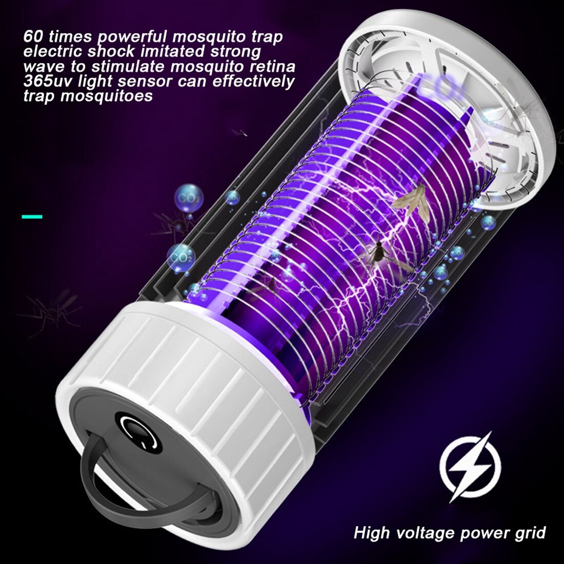 Portable Outdoor Solar Powered Bug Light Lamp