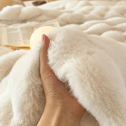 Soft Plush Reversible Throw Blanket Home Decor