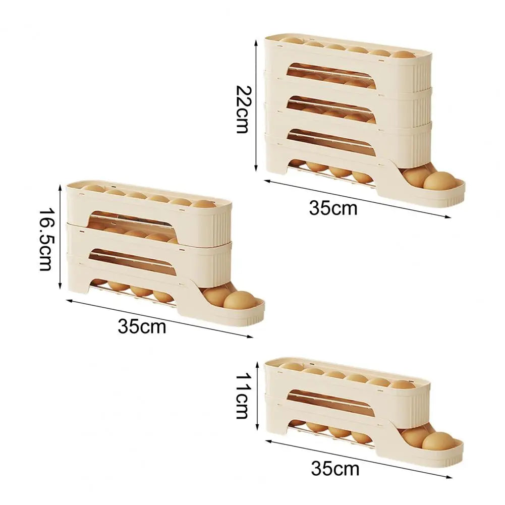 Compact 4-Tier Clear Egg Storage Container