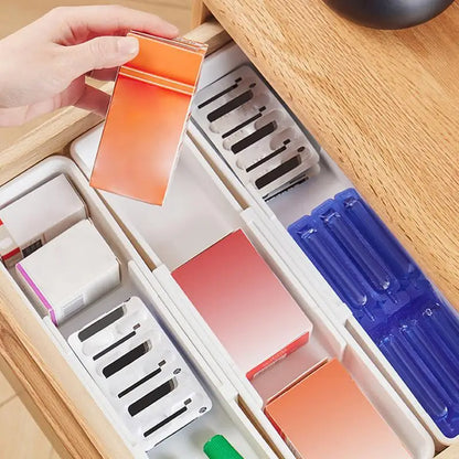 Flexible Kitchen Utensil Tray Organizer White